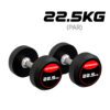 Par de Dumbbell Halter Emborrachado 22.5KG