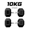 Par de Halteres Sextavado Emborrachado 10KG
