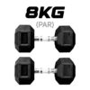 Par de Halteres Sextavado Emborrachado 8KG